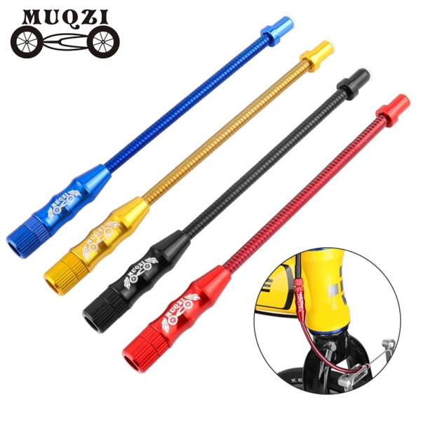 MUQZI-Protector de fideos de freno para bicicleta de montaña, guía de Cable, tubo curvo, manguera de tubo de acero inoxidable, extensión de freno en V, pieza de bicicleta de fideos