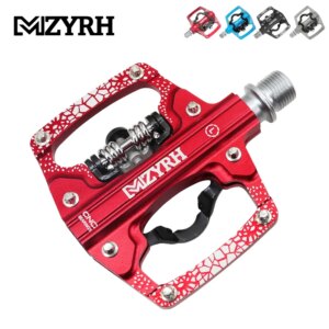 Pedal de bicicleta MZYRH 2 en 1 con tacos gratis para sistema SPD MTB, pedales de bicicleta con rodamiento sellado antideslizante de aluminio