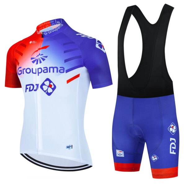 Maillot FDJ 2023 Conjunto de Jersey de ciclismo Campeón del Mundo Francia Ropa de ciclismo carrera traje de bicicleta de carretera pantalones cortos con pechera MTB Ropa