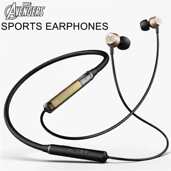 Auriculares inalámbricos Marvel, auriculares estéreo para colgar en el cuello, reducción de ruido, ejercicio, correr, auriculares binaurales, auriculares deportivos