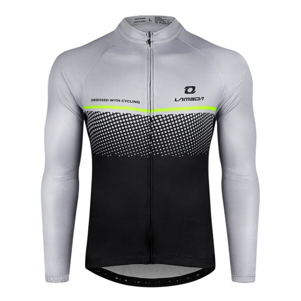 Camiseta de ciclismo para hombre, camisetas reflectantes de manga larga con cremallera completa para bicicleta de montaña, ropa deportiva para ciclismo de carreras