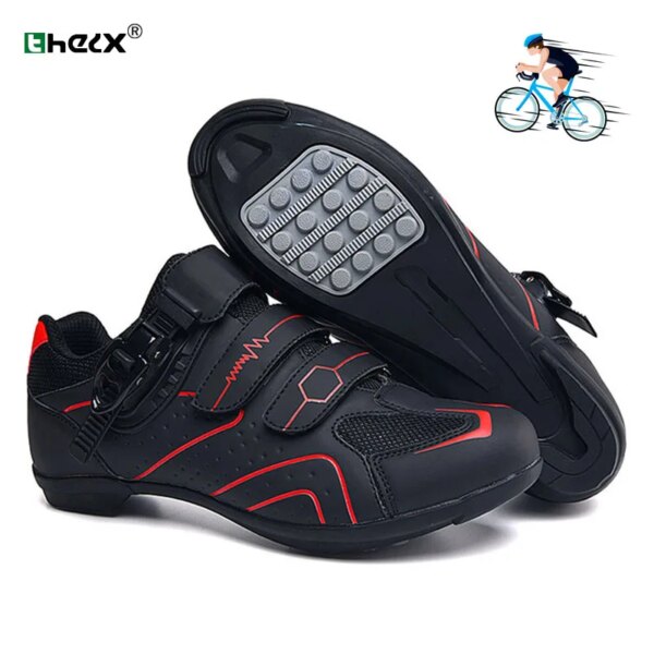 Zapatos de ciclismo para hombre, zapatos planos con Pedal MTB, zapatillas de goma antideslizantes para bicicleta de carretera y de velocidad, calzado de carreras para mujer sin tacos para bicicleta de montaña