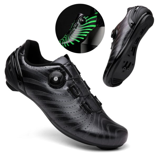 Zapatos MTB para hombre, zapatillas luminosas para ciclismo, tacos, zapatos para bicicleta de carretera y de tierra, zapatillas de velocidad de carbono, zapatos para bicicleta de carreras, calzado para ciclismo