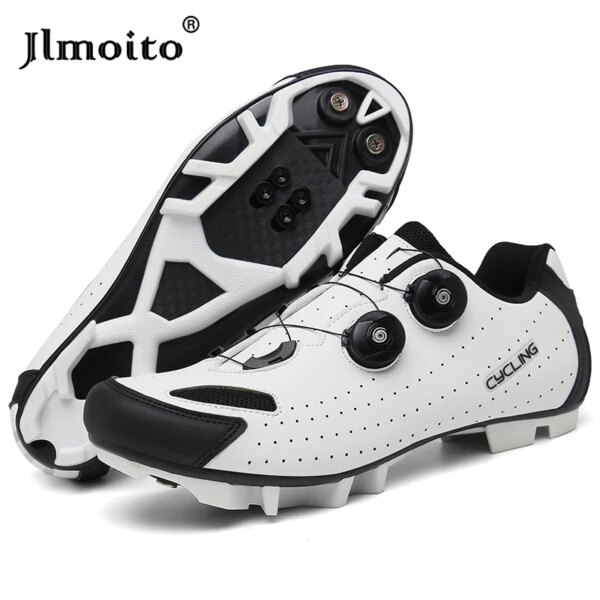 Zapatos de ciclismo para hombre y mujer, zapatillas de ciclismo de montaña, zapatos de bicicleta de carretera con cordones rápidos, zapatos planos sin cierre, zapatos de bicicleta con bloqueo automático con tacos