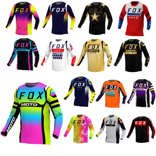 Los hombres murciélago zorro MTB Jersey Jersey para descensos Motocross motocicleta jersey Offroad DH camiseta para bicicleta de montaña Maillot Ciclismo Hombre