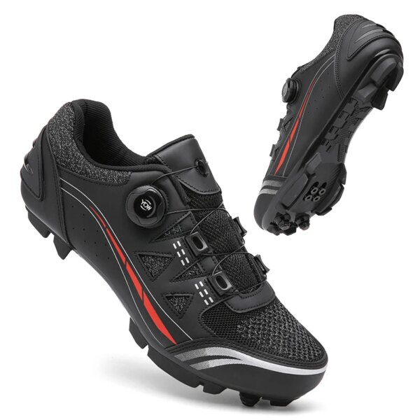 Zapatos de ciclismo para hombre y mujer, zapatillas de Ciclismo todoterreno con autosujeción, zapatos para bicicleta de montaña, zapatos de carreras de malla, zapatos de bicicleta de carretera de tierra