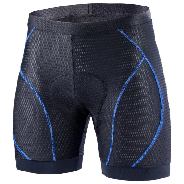 Pantalones cortos de ciclismo para hombre Pantalones cortos con forro de bicicleta acolchados 4D con empuñaduras antideslizantes para el club de ciclismo azul