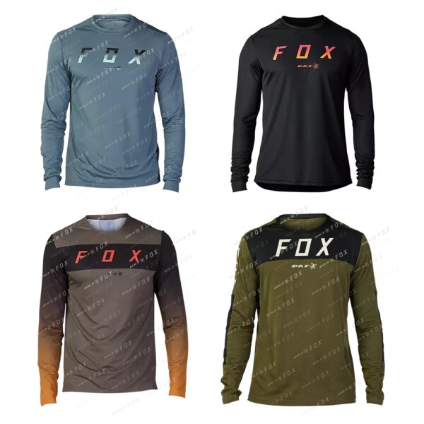 Camiseta para descenso de hombre MTB BAT FOX motocicleta Motocross camiseta ciclismo Jersey ropa para bicicleta de montaña de secado rápido Maillot Ciclista