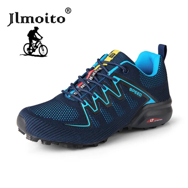 Zapatos de ciclismo MTB para hombre, zapatos de motocicleta para hombre, zapatos de punto impermeables para bicicleta, zapatillas de deporte para senderismo al aire libre, zapatillas de ciclismo mtb