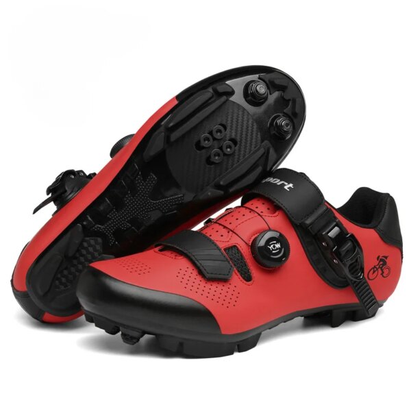 Zapatos de bicicleta de montaña para hombre, Zapatillas de Ciclismo SPD con autosujeción para mujer, velocidad de carrera para bicicleta de montaña y carretera