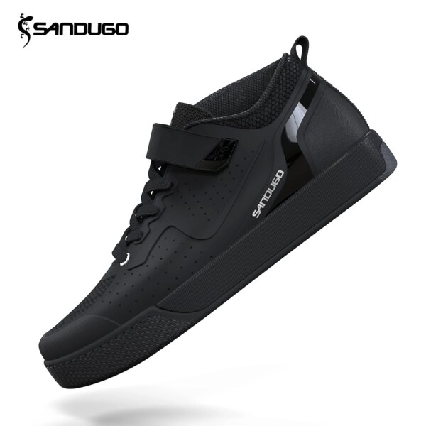 Zapatos de ciclismo de montaña para hombre, pedales planos MTB SPD Downhill Enduro, compatibles con todos los pedales planos y de 2 pernos