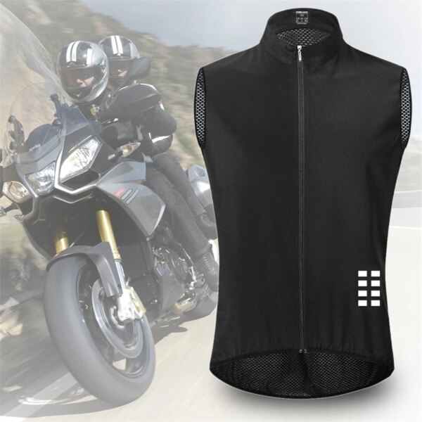 Chaleco de ciclismo de verano para hombre, Jersey sin mangas para correr al aire libre, traje de abrigo, chaleco a prueba de viento para motocicleta, chaqueta para bicicleta