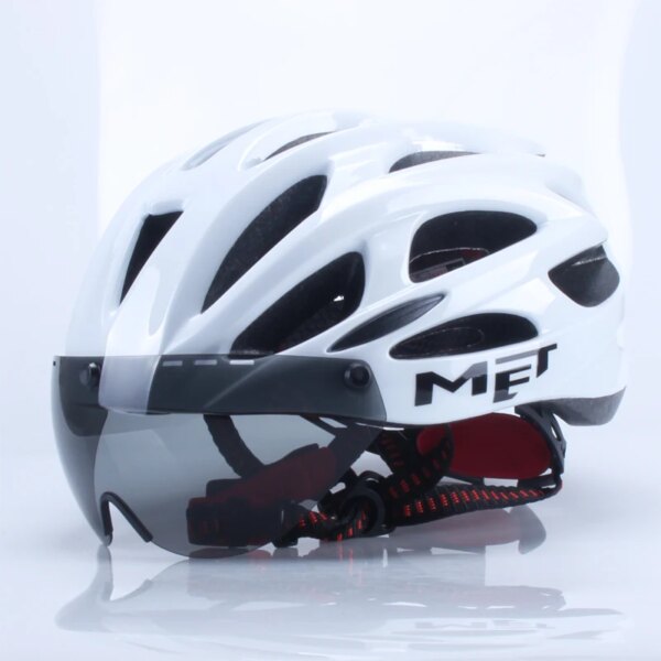 Met Brand bicicleta hombres mujeres casco de bicicleta MTB montaña Ciclismo de Carretera bicicleta moldeado integralmente cascos de Ciclismo gorra de seguridad con lente