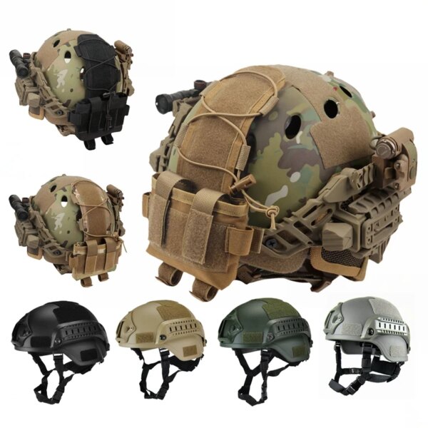 Cascos militares MICH2000 Airsoft MH casco táctico bolsas de batería al aire libre táctico Painball montar proteger deportes seguridad caza