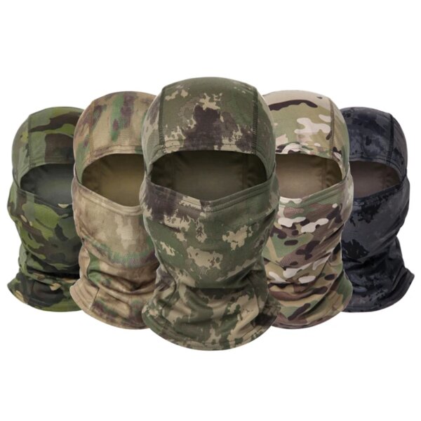 Pasamontañas de camuflaje táctico militar para ciclismo, mascarilla facial completa para caza al aire libre, senderismo, casco del ejército, gorro interior, bufanda para esquiar