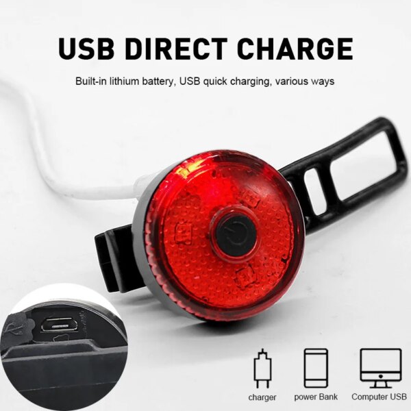 Miniluz trasera LED para bicicleta, luces traseras recargables por Usb, IPX4, resistente al agua, advertencia de seguridad, lámparas para casco