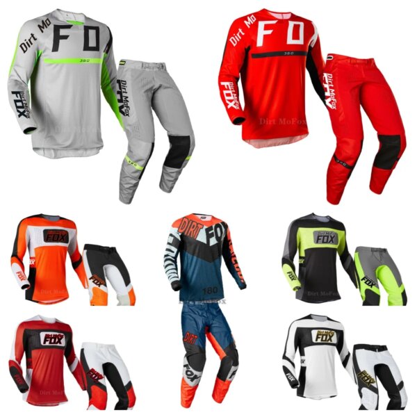 Conjunto de equipo de carreras de Motocross Dirt MoFox 180 360, Jersey Mach, pantalones, bicicleta de montaña, todoterreno, Kits para hombre, traje de moto