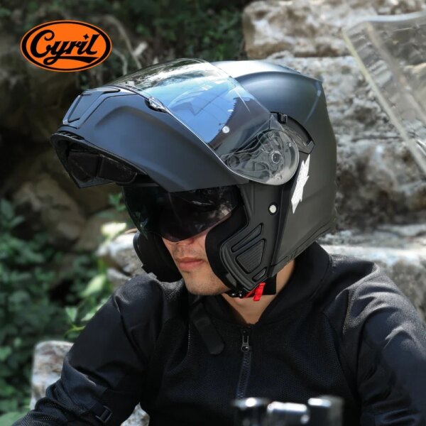 Casco de motocicleta con doble visera modular abatible hacia arriba para adultos, hombres y mujeres, aprobado por DOT ECE