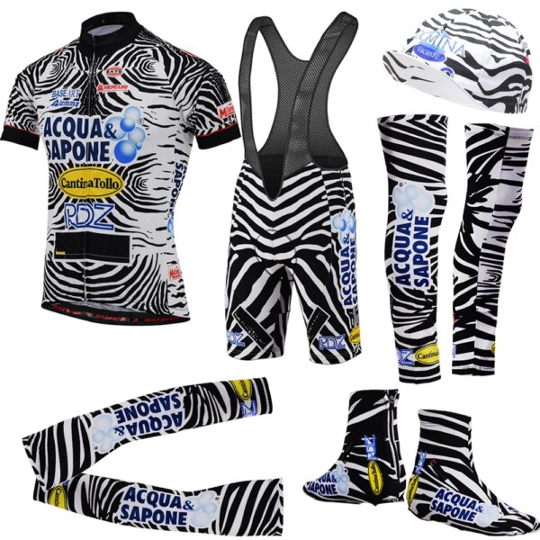 Nuevo hombre verano cebra manga corta Ciclismo Jersey conjuntos MTB Retro bicicleta Ropa de carreras bicicleta Ropa Ciclismo Wea BIB pantalones Gel Pad