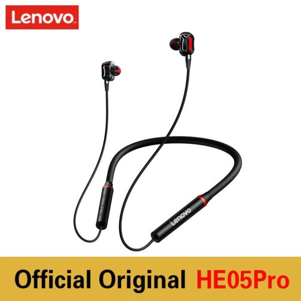 Nuevo Original Lenovo HE05Pro Bluetooth 5,0 auricular colgante cuello en la oreja deportes correr auriculares magnéticos inalámbricos IPX5