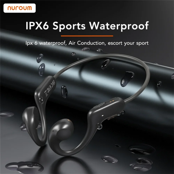 NUROUM OW10 Auriculares de conducción de aire Ipx 6 Auriculares impermeables con banda para el cuello Bluetooth 5.3 para deporte