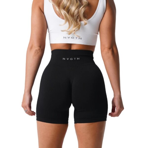 NVGTN Pantalones cortos lisos sin costuras de LICRA para mujer, medias de entrenamiento suaves, trajes de Fitness, pantalones de Yoga, ropa de gimnasio