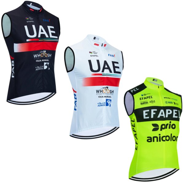 Camiseta de Ciclismo de los Emiratos Árabes Unidos, cortavientos verde fluor, chaleco para bicicleta, Maillot EFAPEL Team, Ropa de Ciclismo, camiseta, novedad de 2024