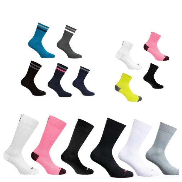 Nuevos Calcetines transpirables y cómodos de 4 estilos para bicicleta de carretera, Calcetines Rapha para Ciclismo para hombre y mujer, Calcetines de compresión para Ciclismo