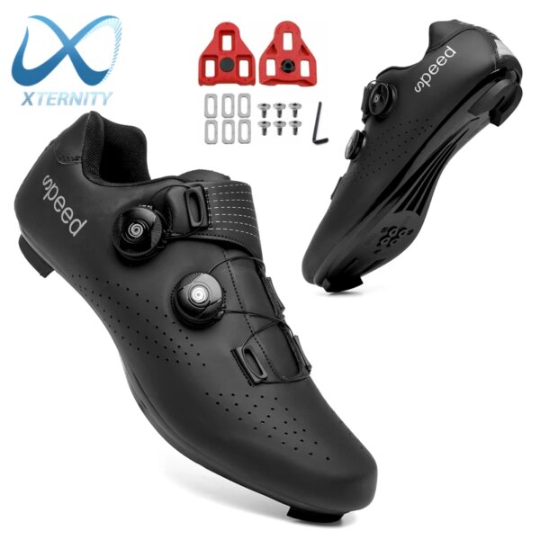 Zapatos de ciclismo profesionales para hombre, calzado ultraligero SPD con tacos para bicicleta de montaña y carretera, con autosujeción para exteriores, novedad