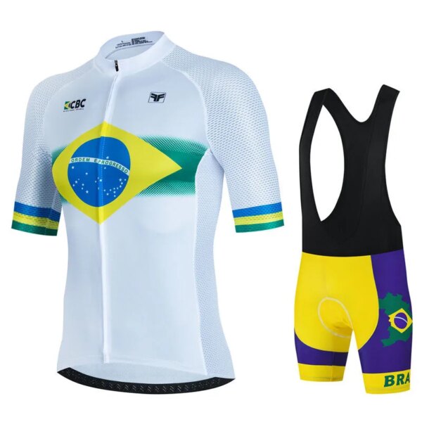 Nuevo Conjunto de Jersey de Ciclismo de Brasil, Ropa transpirable de verano para Hombre, Ropa para bicicleta de montaña, uniforme, Maillot, Ropa de Ciclismo para Hombre, traje de bicicleta