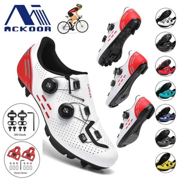 Nuevos zapatos de ciclismo para hombre, cómodos y ligeros SPD, zapatos deportivos de ciclismo de carretera con autosujeción para mujer, zapatos de ciclismo MTB para exteriores