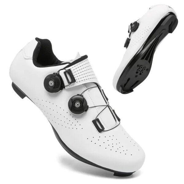 Nuevas zapatillas de deporte para ciclismo, zapatos con tacos MTB para hombre, zapatos planos con autosujeción, zapatillas para bicicleta de carretera, botas de carreras SPD SL, zapatos deportivos para bicicleta de montaña