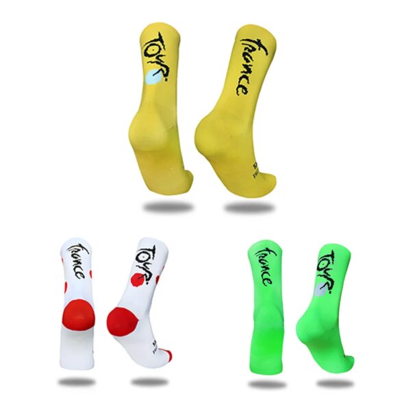 Nuevos Calcetines de Ciclismo, Calcetines deportivos con letras, Calcetines de compresión transpirables para exteriores, Calcetines de competición profesional para bicicleta, Calcetines de Ciclismo para hombre