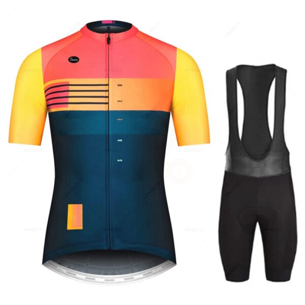 Nuevo equipo profesional de Ciclismo conjuntos de Jersey para Hombre, pantalones cortos con pechera, pantalones cortos para Bicicleta, ropa de Bicicleta, Maillot de Ciclismo para Hombre, conjuntos negros