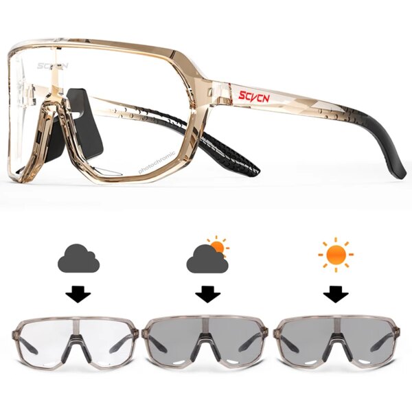 Nuevo SCVCN, gafas fotocromáticas para ciclismo para hombre, gafas deportivas para bicicleta, gafas para bicicleta de montaña UV400 MTB, gafas de sol para acampar