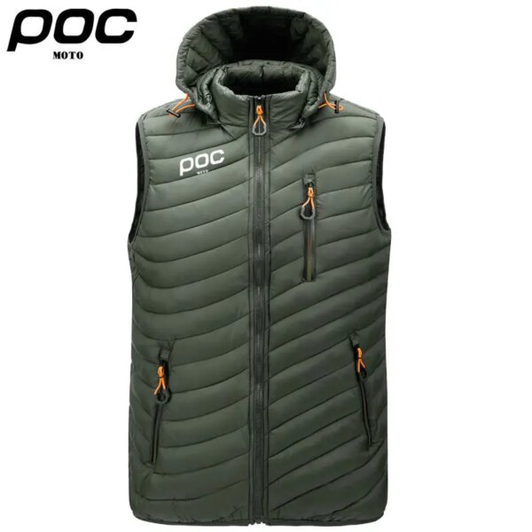 Nueva chaqueta térmica de invierno sin mangas para Moto Poc, abrigo cálido con capucha para ciclismo, cazadora, ropa para bicicleta de montaña, chaquetas acolchadas para bicicleta MTB