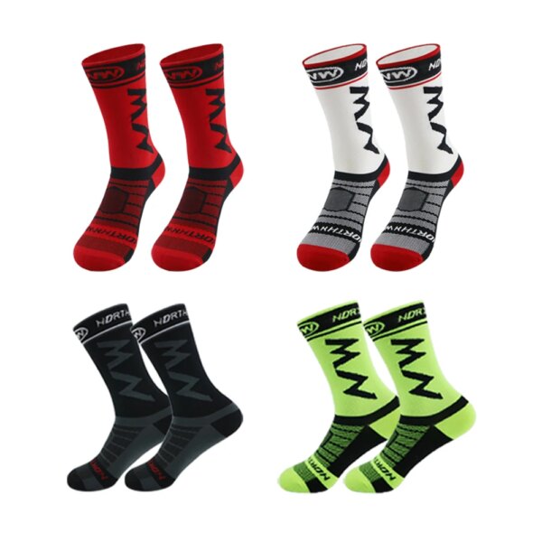 Nuevos calcetines antideslizantes sin costuras para ciclismo, calcetines de carretera, calcetines deportivos de compresión para bicicleta al aire libre