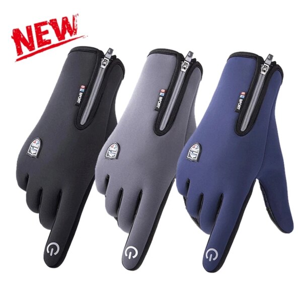 Nuevo Guantes Térmicos cálidos de invierno con pantalla táctil para ciclismo, esquí, exterior, Camping, senderismo, motocicleta, guantes deportivos con dedos completos