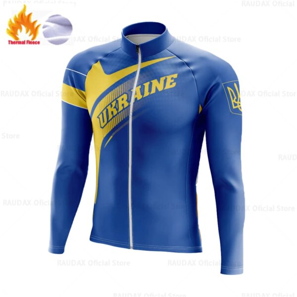 Nuevo Ucraniano invierno térmico polar Ciclismo Jersey hombres bicicleta manga larga cálido deportes al aire libre bicicleta chaquetas Ropa Ciclismo Hombre