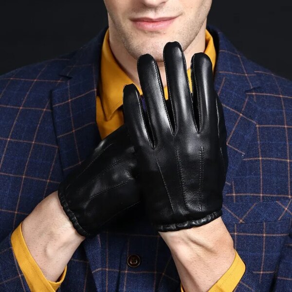 Nuevos guantes de invierno para hombre y mujer, guantes cálidos de Cachemira de cuero PU negro para conducir, guantes tácticos impermeables con pantalla táctil