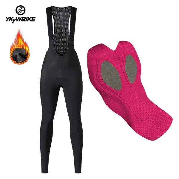Nuevo YKYWBIKE, pantalones con tirantes de ciclismo para mujer, medias de invierno con almohadilla, pantalones térmicos para bicicleta de montaña, mallas para bicicleta, pantalones con tirantes para ciclismo 2