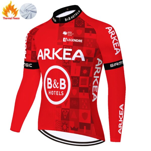 Nueva camiseta de ciclismo de invierno para el equipo ARKEA uniforme de ciclismo para hombre camiseta de ciclismo de invierno de lana de manga larga camiseta de ciclismo