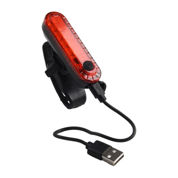 Luz trasera de ciclismo nocturna para exteriores, luz destacada con carga USB, luz de advertencia Led para bicicleta de montaña, luces traseras