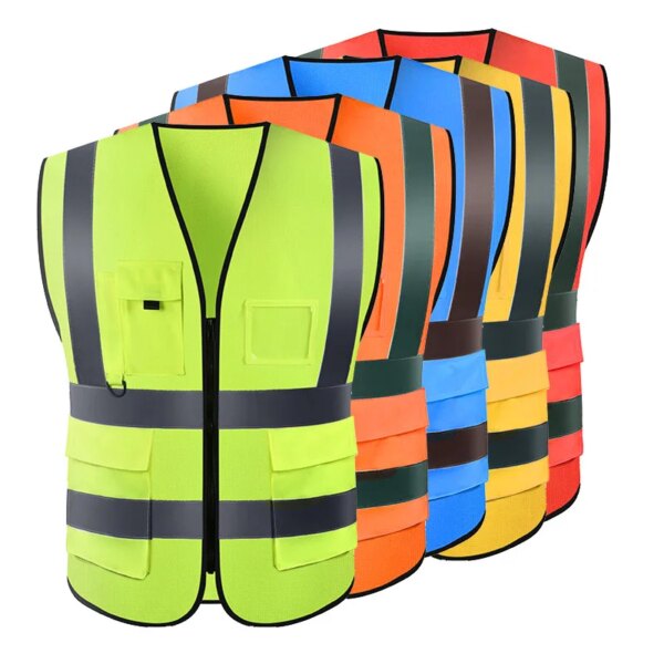 Chaleco reflectante de seguridad para ciclismo al aire libre, chaqueta para hombre, deportes, motociclismo, correr, chaleco de pesca, ropa de trabajo de alta visibilidad