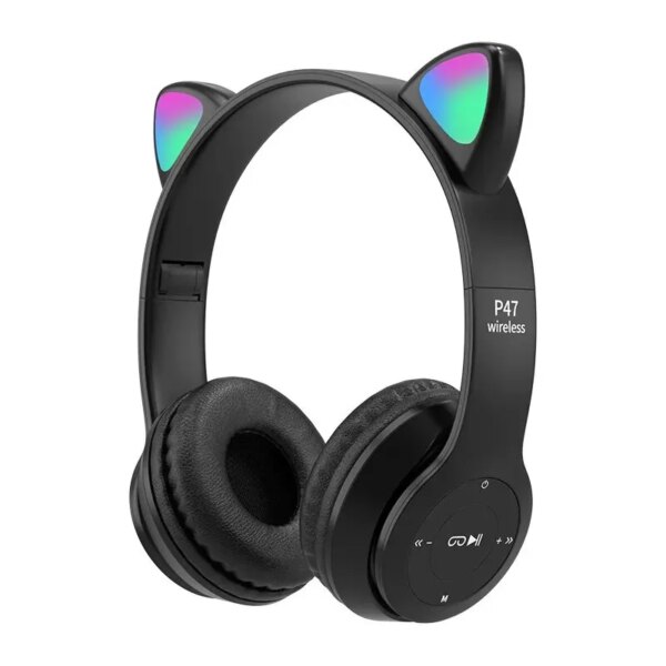 P47M Auriculares inalámbricos con Bluetooth Gamer Cat luz LED auriculares impermeables con cancelación de ruido auriculares inalámbricos auriculares Bluetooth