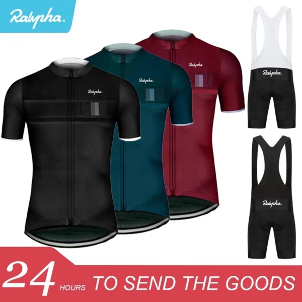 Conjunto de Jersey de ciclismo profesional para hombre, ropa transpirable para equipo de carreras deporte, ropa de bicicleta, Jerseys Rapha, ropa de ciclismo para hombre, Jersey corto para bicicleta