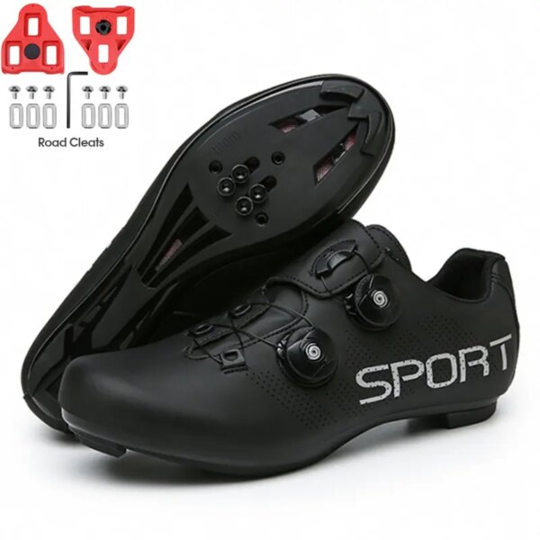 Zapatos profesionales para hombre, zapatillas de carreras para bicicleta de carretera, con tacos SPD, ultraligeras, para ciclismo de montaña, transpirables y con autosujeción para exteriores