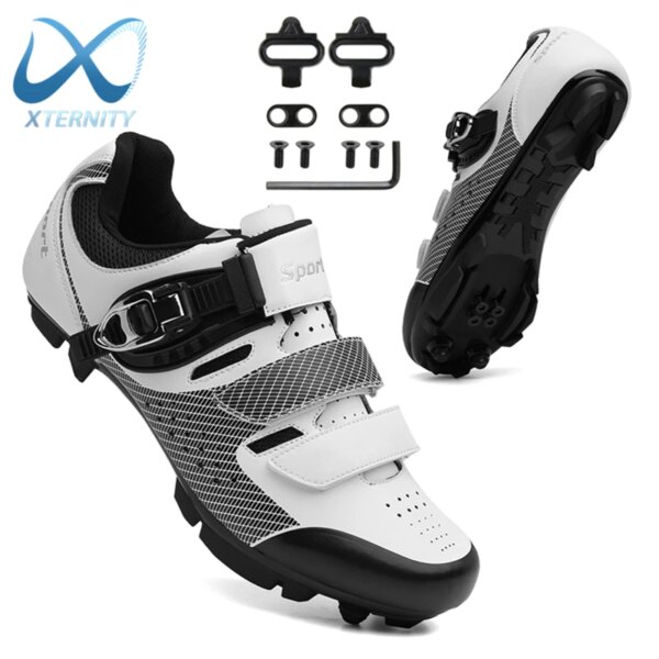 Zapatos de ciclismo profesionales para bicicleta de montaña, zapatillas SPD con tacos planos para exteriores, con autosujeción, talla grande 48, zapatillas de deporte para bicicleta de carreras para hombre