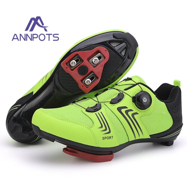 Zapatos de ciclismo de velocidad profesional para hombre y mujer, calzado antideslizante para deportes al aire libre, para cross-country, con autosujeción