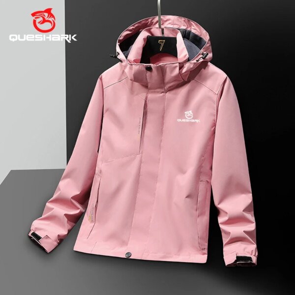 QUESHARK mujeres reflectante impermeable a prueba de viento Softshell ciclismo chaqueta MTB bicicleta primavera otoño rompevientos bicicleta abrigo Jersey